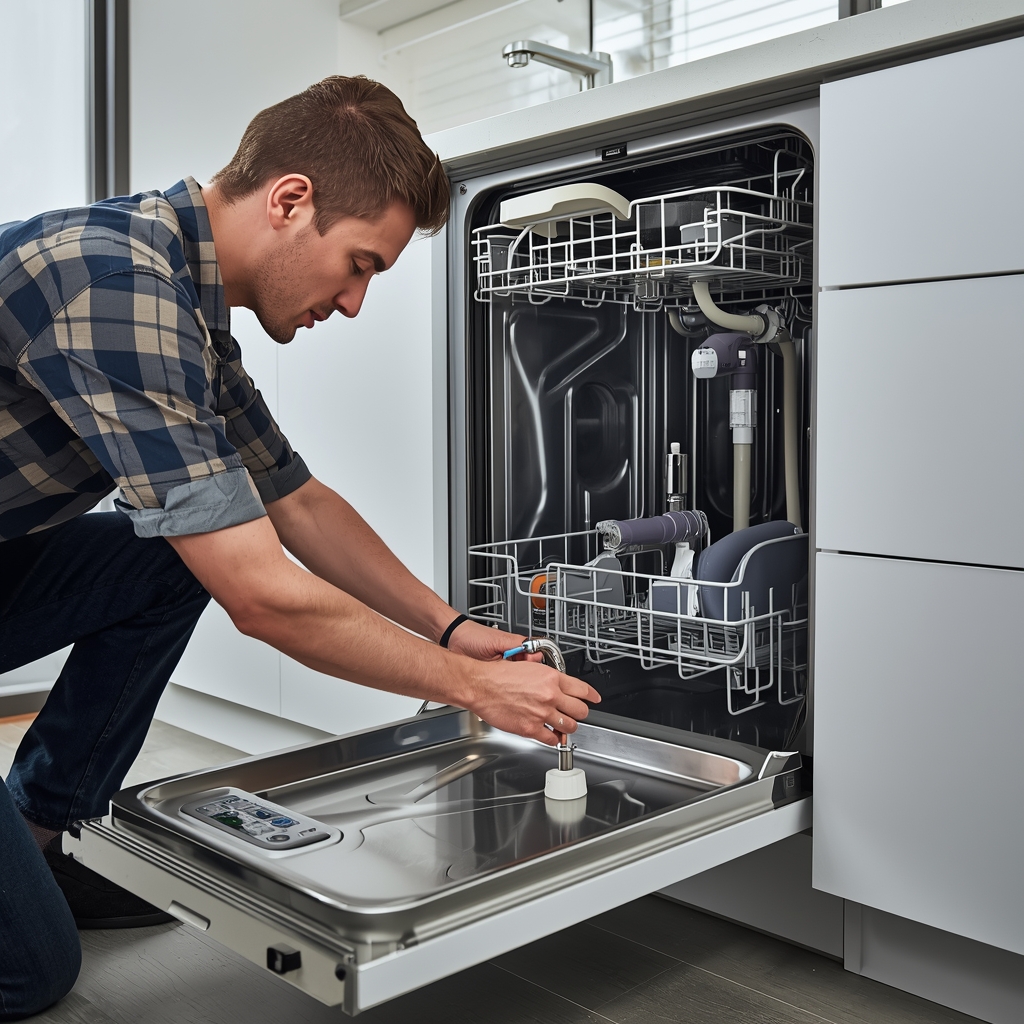 hydraulik instaluje zmwyarkę